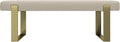 VANT Upholstered Bed Bench - Faux Merino Wool Cream - Burnished Brass - Contemporary Modern, Bedroom Bench Seat, Hallway, or Entryway