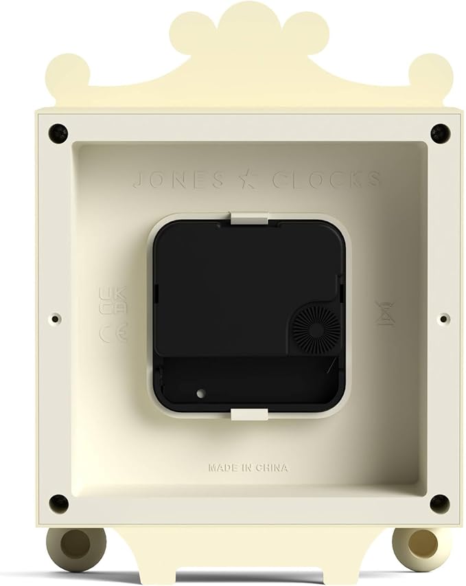 JONES CLOCKS® Parlour Mantel Clock | Classic Carriage Clock | Cream | Elegant Square Decorative case, Perfect for Mantel, Shelf, Table or Bedside
