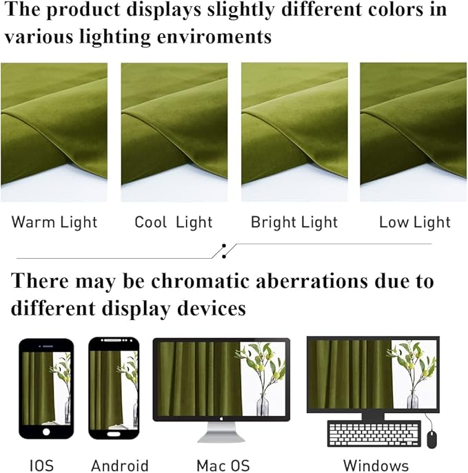 StangH Green Velvet Curtains for Living Room, 96 inches Long Thermal Insulated Blackout Window Drapes for Sliding Door, Christmas Holiday Backdrops, Olive Green, W52 x L96, 2 Panels