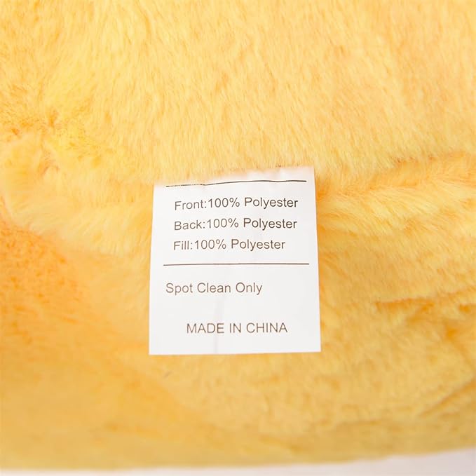 Holawakaka Reading Pillow for Sitting up in Bed Sofa Kids Teens, Backrest Pillow with Arms for Boys Girls Women Petites Pregnancy, Back Support Cushion for Couch Floor Nursery Playroom(Yellow)