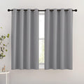 NICETOWN Silver Grey Blackout Curtains for Bedroom - Triple Weave Grommet Top Thermal Insulated Window Treatment Light Blocking Drapes for Cafe/Home Office, W46 x L54, Set of 2