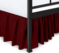 Ruffled Bed Skirt with Split Corners, Burgundy, King 12 Inch Drop Bedskirt, Hotel Quality Brushed Microfiber Wrinkle Free Dust Ruffle Bed Skirt King Size