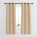 NICETOWN Blackout Curtain Panels for Living Room - Window Treatment Thermal Insulated Solid Grommet Vertical Drapes Window Treatments for Bedroom (Biscotti Beige, Set of 2, 37 by 63 Inch)