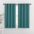 NICETOWN Blackout Curtains for Kids Room - Triple Weave Microfiber Home Thermal Insulated Solid Ring Top Blackout Panels/Drapes for Bedroom(Sea Teal, Set of 2, 46 x 54 Inch)