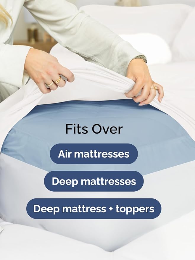 Extra Deep King Sheet Set - 6 Piece Breathable and Cooling Sheets - Hotel Luxury Bed Sheets Set - Easy Fit - Soft, Wrinkle Free and Comfy Sheets Set - Antique White Sheet Set with Extra Deep Pockets