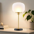 Industrial Table Lamps with Unique Glass Shade, Vintage Bedside Lamps for Bedroom, Modern Nightstand Desk Lamp for Living Room, 1 Pack