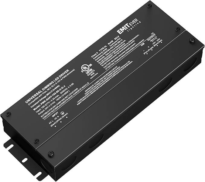 EMITEVER 192W Dimmable LED Driver, 24V 5-in-1 Dimmable Power Supply,2-Channels AC to DC Transformer for LED Light, Compatible with Lutron and Leviton Dimmer, Waterproof IP67 and UL Listed, Class 2