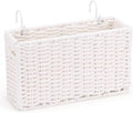 Cotton Rope Woven Bedside Caddy for Dorm Bed, Foldable Bedside Shelf Bunk Bed Accessories, College Dorm Room Essentials Hanging Organizers Storage Basket, Room Decor Magazine File Holder (White)