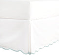 HIG Off-White Chic Twin XL Bed Skirt - Easy Fit Scallop Edge Pleated Bedskirts, 14 Inch Drop Anti-Slip Dust Ruffle, Thick Fabric for Enhanced Privacy, Pre-Washed for Long-Lasting Use(N60022)