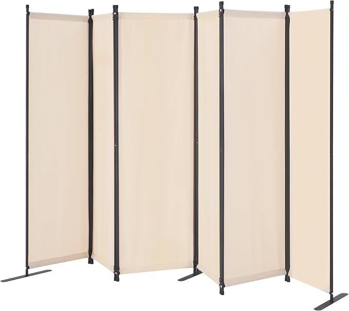 VEVOR Room Divider, 6 Panel Room Divider, Folding Privacy Screen and Portable Partition Divider for Room Separation, Freestanding Room Partitions for Office, Bedroom, Study, Beige