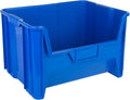 Hudson Exchange 20" x 15" x 12.5" (3 Pack) Plastic Giant Stackable Hopper Bin Container, Blue