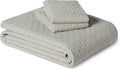 Amazon Basics Brushed Microfiber Quilt Set, Extra Soft with Natural Texture, 3-Piece,Queen/Full, Grey