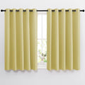 NICETOWN Room Darkening Curtains and Drapes for Kitchen - Thermal Insulated Solid Grommet Top Room Darkening Panels/Draperies for Kid's Room (Paler Yellow, 1 Pair, 66 x 54 Inch)