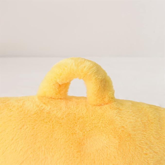 Holawakaka Reading Pillow for Sitting up in Bed Sofa Kids Teens, Backrest Pillow with Arms for Boys Girls Women Petites Pregnancy, Back Support Cushion for Couch Floor Nursery Playroom(Yellow)