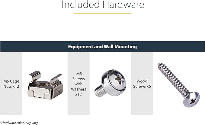 StarTech.com 3U 19" Wall Mount Vertical Rack Bracket, Wall Mount Patch Panel Bracket for Data/AV/IT/Computer Equipment, 3U Rack for Cabinet or Server Room, Supports 150lb (68kg) , TAA (RK319WALLV)