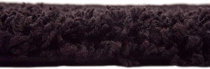Unique Loom Solid Shag Collection Area Rug (8' Square, Jet Black)
