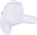 Husband Pillow White, Original Reading Pillow in Bed Rest Chair, Shredded Memory Foam Large Lounge Cushion Adult Backrest with Arms, Comfy Back Support for Sit Sitting Up, Washable/Removable Cover
