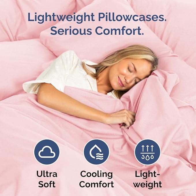 Queen Pillow Cases Set of 2 - Ultra Soft Hotel Quality Pillowcase Covers - Comfy, Cozy & Wrinkle Free - Shrinkage, Stain & Fade Resistant - Machine Washable Pillow Protectors - 2 Piece Set - Baby Pink