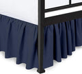 Ruffled Bed Skirt with Split Corners, Navy Blue, Twin 12 Inch Drop Bedskirt, Hotel Quality Brushed Microfiber Wrinkle Free Dust Ruffle Bed Skirt Twin Size
