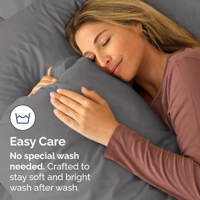 King Standard Pillow Cases Set of 2 - Soft Hotel Quality Pillowcase Covers - Comfy, Cozy & Fade Free - Wrinkle Resistant - Machine Washable Pillow Protectors - 2 Piece Set - King Standard Dark Grey