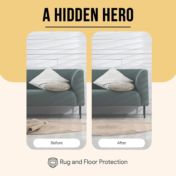Non Slip Rug Pad 2x8 Feet, 4/25" Thick Felt Cushioned Rubber Rug Gripper Pad for Hardwood, Laminate, Stone, Tile, Wood, Vinyl Floors & Carpet, Anti Skid Under Area Rug Pads