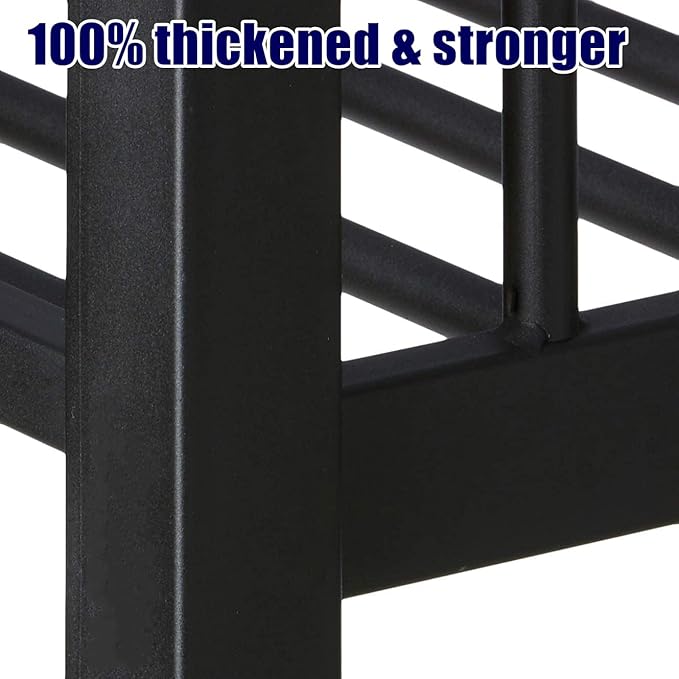 SIGONE Stronger & Safer Heavy Duty Twin XL Over Twin XL Bunk Bed with Twin Trundle for Adults Teens, Thickened More Stable Metal Bunkbed Frame (Greater Weight Capacity)