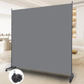 Room Divider Folding Privacy Screens with Wheels, 6FT Tall Divider for Room Separation, Movable Room Partitons and Dividers, Indoor Room Dividers Panel with Fabric (Grey, 1 Panel-71‘’-Wheels)