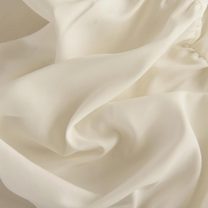 Bed Skirt Full Size Ruffled Bed Skirt with Split Corners, Ivory Full Bed Skirts 18 Inch Drop with Platform, 18'' Full