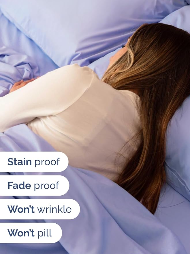 Extra Deep Twin XL Sheet Set - 4 Piece Breathable & Cooling Sheets - Hotel Luxury Bed Sheets Set - Easy & Secure Fit - Soft, Wrinkle Free & Comfy Sheets Set - Lavender Sheet Set w/Extra Deep Pockets