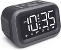 Super Loud Alarm Clock: 115dB Dual Alarms and 6 Alarm Sounds for Heavy Sleepers - Adult Shift Workers in Bedroom or Daily Wake-Up Use - Gray