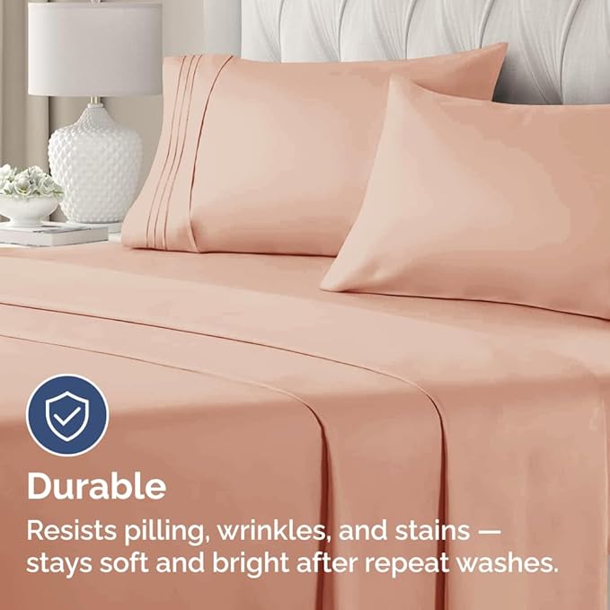 CGK Unlimited King Size Microfiber Pillowcase Set, 4 Pieces, Mauve