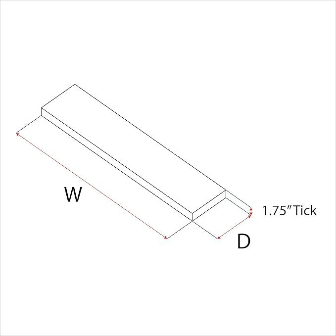 URBANDI, Rustic Floating Shelves, Set of 2, Hidden Bracket, Solid Wood, Heavy Duty, Wall Mounted Shelves, (Brown, 36Wx10D)