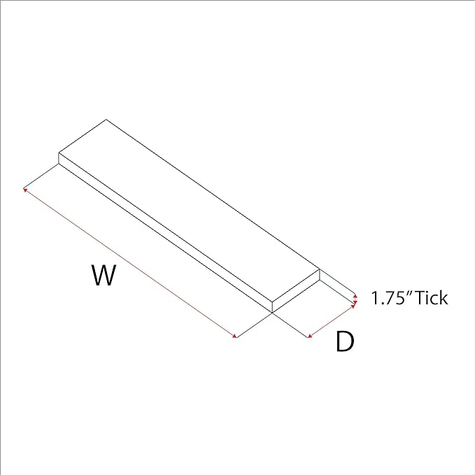 URBANDI, Rustic Floating Shelves, Set of 2, Hidden Bracket, Solid Wood, Heavy Duty, Wall Mounted Shelves, (Grey, 24Wx8D)