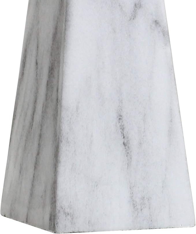 JONATHAN Y JYL1037A 20.5" Modern White Marble Table Lamp, Contemporary Geometric Resin Bedside Nightstand Lamp for Living Room, Bedroom, Office, End Table with White Linen Shade (LED Bulb Included)
