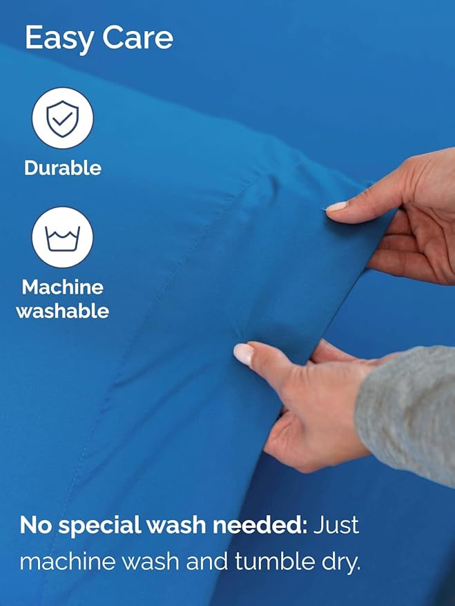 Extra Deep Twin Sheet Set - 4 Piece Breathable & Cooling Sheets - Hotel Luxury Bed Sheets Set - Easy & Secure Fit - Soft, Wrinkle Free & Comfy Sheets Set - Royal Blue Sheet Set with Extra Deep Pockets