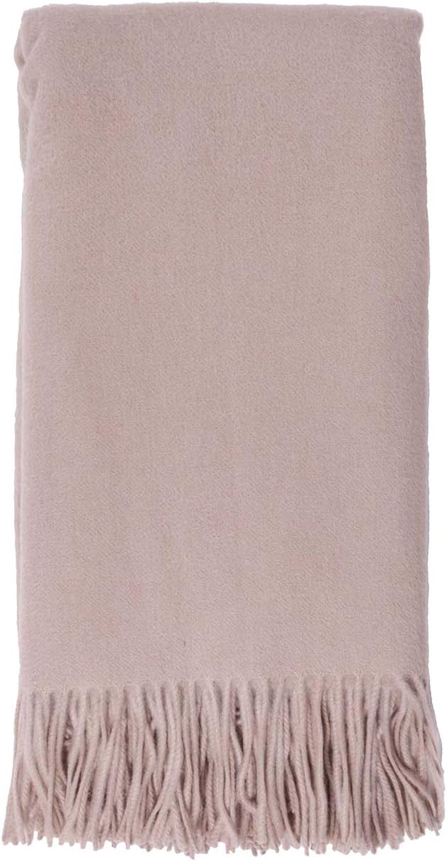 Alashan - Cashmere Blend Ripple Finish Woven Throw - Soft Cashmere Throw Blanket, Bisque