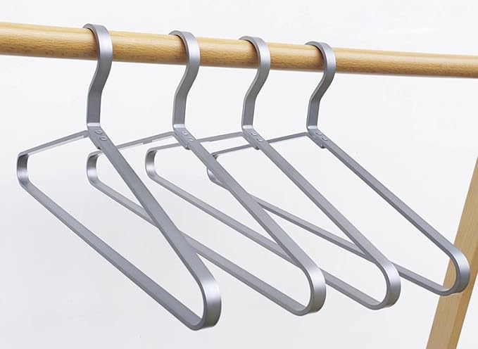 Premium Matte Silvery Aluminum Coat Hangers 90 Piece Set, 16.5” Extra Smooth & Durable Metal Shirt Dress Hanger,Aluminum Alloy Hanger,Clothing Support,Clothing Hang
