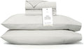 BOLL & BRANCH Signature Hemmed Sheet Set - Twin XL, Mist - Luxury 100% Organic Cotton - Includes 1 Flat, 1 Fitted, 2 Pillowcases - Buttery Soft