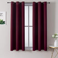 ChrisDowa Small Window Curtains 50 inches Long for Bedroom - Grommet Short Thermal Insulated Room Darkening Curtains for Kitchen (2 Panels, Burgundy, 29 x 50 Inch)