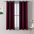ChrisDowa Small Window Curtains 40 inches Long for Bedroom - Grommet Short Thermal Insulated Room Darkening Curtains for Kitchen (2 Panels, Burgundy, 29 x 40 Inch)
