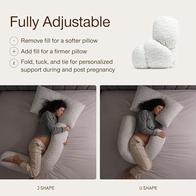 Coop Home Goods Original Adjustable Maternity Pillow, with Memory Foam and Washable Cover, Body Pillow for Pregnancy, Side Sleeper and Full Body Support During Pregnancy