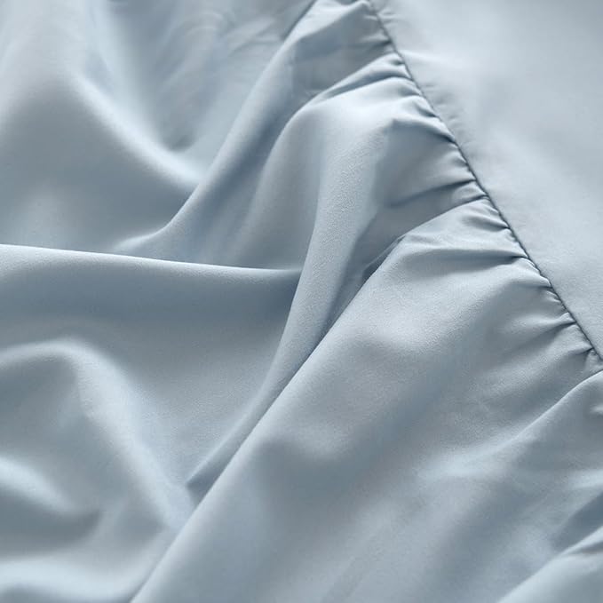 Bed Skirt Full Size Ruffled Bed Skirt with Split Corners, 14 Inch Drop Dust Ruffle Bed Skirts with Platform, Gathered Style, 100% Microfiber, Grayish Blue