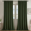 Joydeco Dark Olive Velvet Curtains 63 inch Length 2 Panels, Luxury Blackout Rod Pocket Thermal Insulated Window Curtains, Super Soft Room Darkening Drapes for Living Room Bedroom,W52 x L63 inches