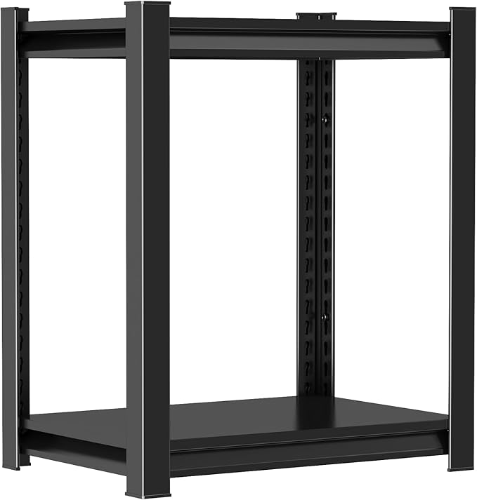 2-Tier Storage Shelves,1200 Lbs Metal Shelving Unit, Double-Layer Columns, Adjustable Reinforcing Shelves for Coffee Table in Living Room, Bedroom, Kitchen，Office(16''W*10''D*22''H)