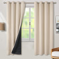 BGment Thermal Insulated 100% Blackout Curtains 72 Inch Length 2 Panels, Total Light Blocking Curtains for Bedroom, Grommet Window Drapes with Thick Black Liner, 52 Inch Wide Each Panel, Champagne