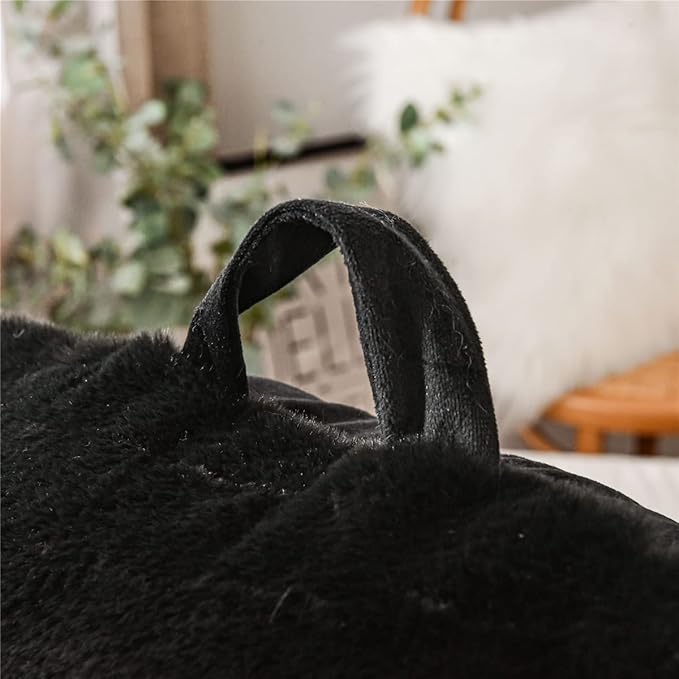 Holawakaka Reading Pillow for Sitting up in Bed Sofa Kids Teens, Backrest Pillow with Arms for Boys Girls Women Petites Pregnancy, Back Support Cushion for Couch Floor Nursery Playroom (Black)