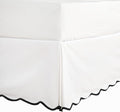 HIG Off-White Chic Queen Bed Skirt - Easy Fit Scallop Edge Pleated Bedskirts, 14 Inch Drop Anti-Slip Dust Ruffle, Thick Fabric for Enhanced Privacy, Pre-Washed for Long-Lasting Use(N60022)