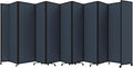 Versare Room Divider 360 Portable Wall Partition | Folding Panels | Large Freestanding Divider | Locking Wheels | Temporary Room Separator | 25' x 7'6'', Ocean