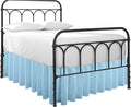 Cottingon Ruffled Bed Skirt with Split Corners-Dust Ruffle - 22" Drop 100% Microfiber Soft,Sheen & Luxurious Look - Bed Skirts (Light Blue -Queen)