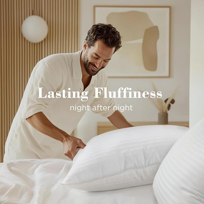 viewstar Bed Pillows King Size Set of 2, Hotel Collection, Down Alternative Big Pillow for Back, Stomach or Side Sleepers, Firm
